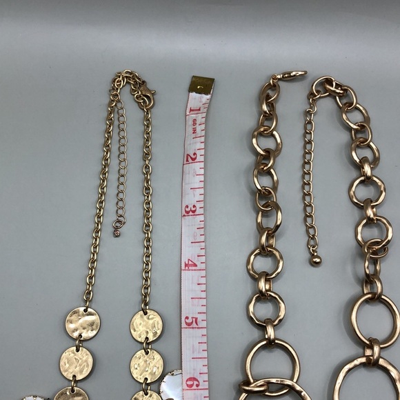 Curated bundle statement style layered look necklaces geometric + mop - Picture 5 of 7